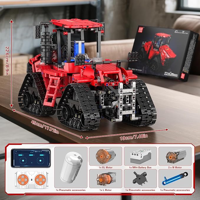 Mould King 18020 Technik Crawler Tractor Building Sets APP Programmable Construction Large Vehicle Model Set Tracked Tractor Building Kits Gift Toy for 14+ Adult/Teens/Enthusiasts(1769 Pcs)