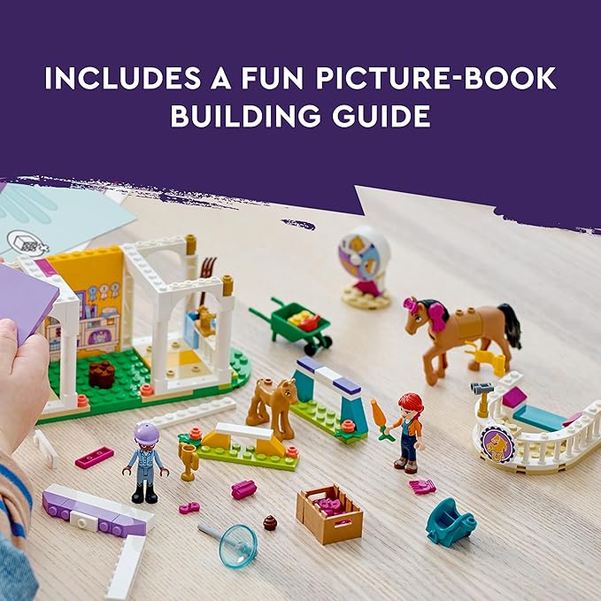 LEGO Friends Horse Training 41746 Toddler Building Toy Great Birthday Gift for Ages 4+ with 2 Mini-Dolls Stable 2 Horse Characters and Animal Care Accessories