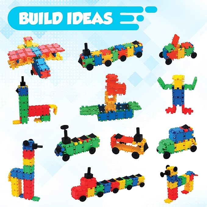 Snapid Building Bricks 400 Pcs Connecting Toy - Strong Durable Colorful Block Set w Storage Interlinking Construction Blocks for Kids - STEM Development Creativity and Educational Children Toys 4+