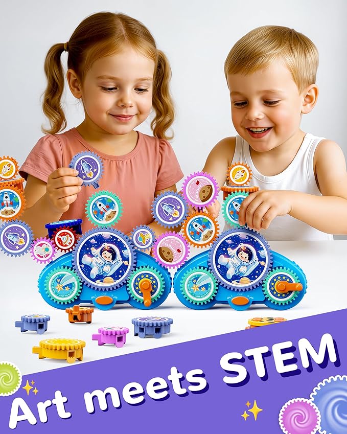 KOKODI Gear Building Toys for Kids Electric &amp Manual Construction Set for Kids Engineering Learning Kit for Ages 3-8 Years Old Birthday Gifts &amp Preschool Educational Toys for Boys Girls
