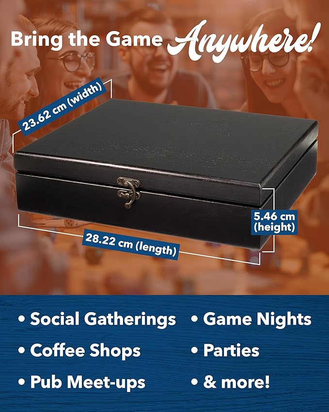 WE Games 12 Number Shut The Box Board Game- Black Stained Wood Box with Lid