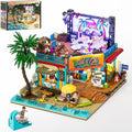 Surf Shop Lighting Building Bricks Set - Coast Club Modular Collection Display Kit with LED and Minifigures 1752 Pcs for Adults &amp Teens &amp Marine Enthusiasts