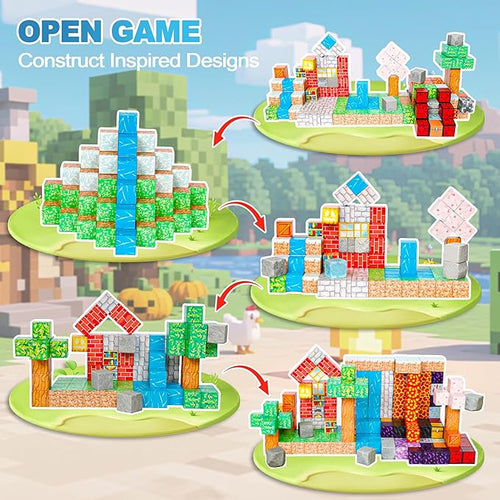 200PCS Magnetic Blocks Building Blocks for Kids Magnetic Tiles Build World Set Magnetic Cubes Toys Games Christmas Birthday Gifts for Boys Girls Ages 4 5 6 7 8 10