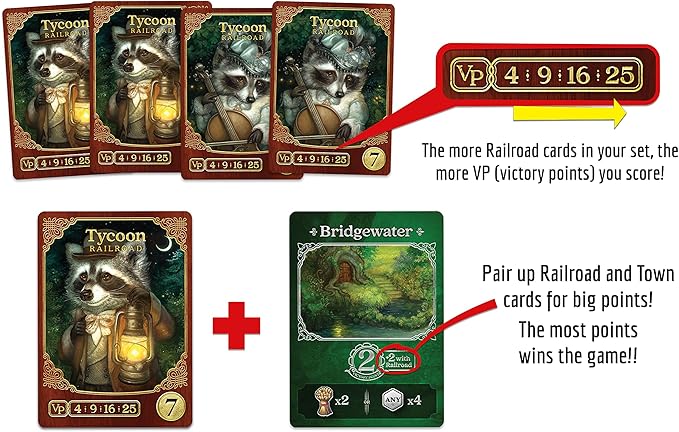 Raccoon Tycoon - Gateway Strategy Board Game for Adults and Family | Fast Fun Economic and Set-Collecting Competitive Game | 2-5 Players | Ages 8 and Up | 60-90 Minutes | by Forbidden Games