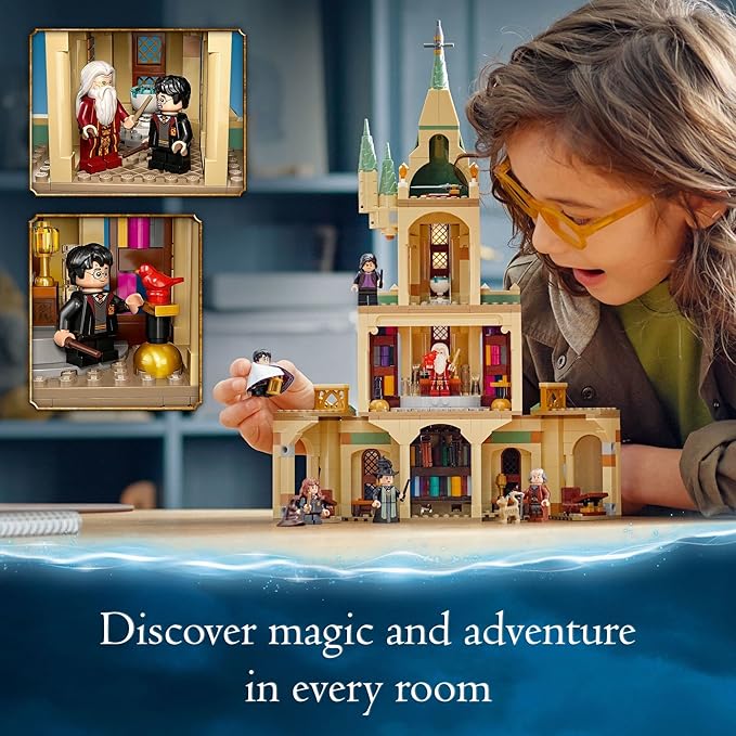 LEGO Harry Potter Hogwarts: Dumbledore’s Office 76402 Castle Toy Set with Sorting Hat Sword of Gryffindor and 6 Minifigures for Kids Aged 8 Plus