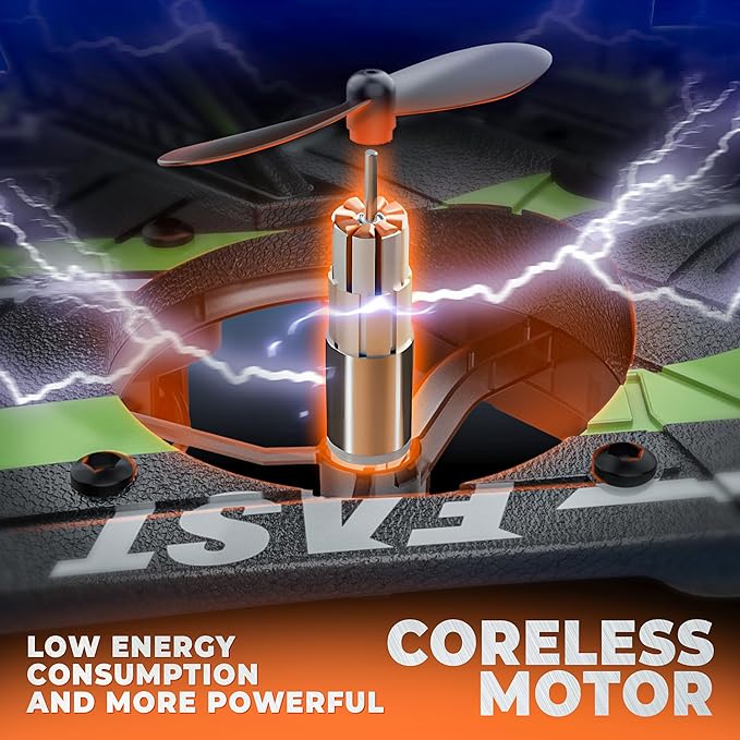 BEZGAR RC Plane | 2.4GHZ Remote Control Airplane RC Helicopter 360° Flip Fighter Jet Toy Toys for ages 8-13 with Colorful LED Navigation Lights Green