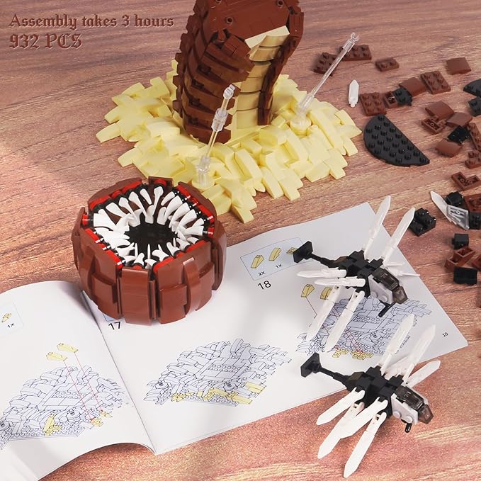 932PCS Sandworm Monster Construction Building Set with Ornithopter Toy(Compatible with Lego)Unique Collectible Architecture Playset for 14+ Kids Amazing Movie Scene Recreation Fun Present