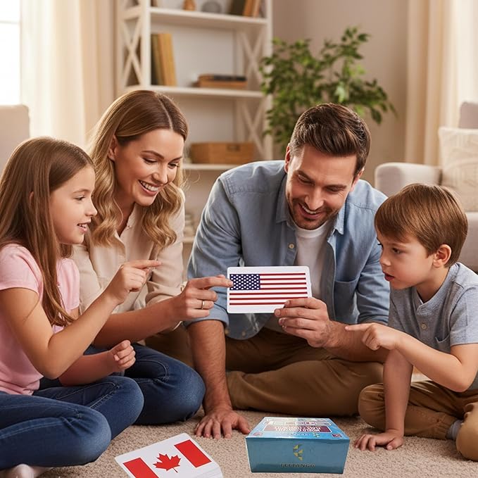 World Country Flags Flash Cards for Kids Currency Flash Cards 195 + 195 = 390 Educational Country Geography Games Cards