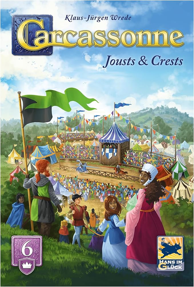 Hans Im Gluck Carcassonne Jousts &amp Crests Board Game Expansion - Compete in The King’s Tournament with Champions Prizes &amp Statues Family Fun for Kids &amp Adults Ages 8+ 2-5 Players 45 M