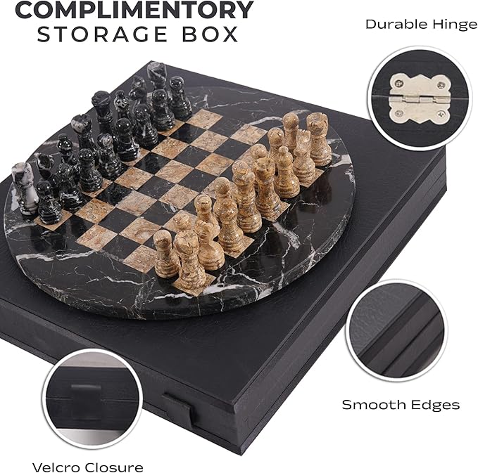 Marble Chess Set for Adults with Complementary Storage Box 15 Black &amp Coral Handmade Chess Board Game Luxury Board Games for Adults with Extra Queens