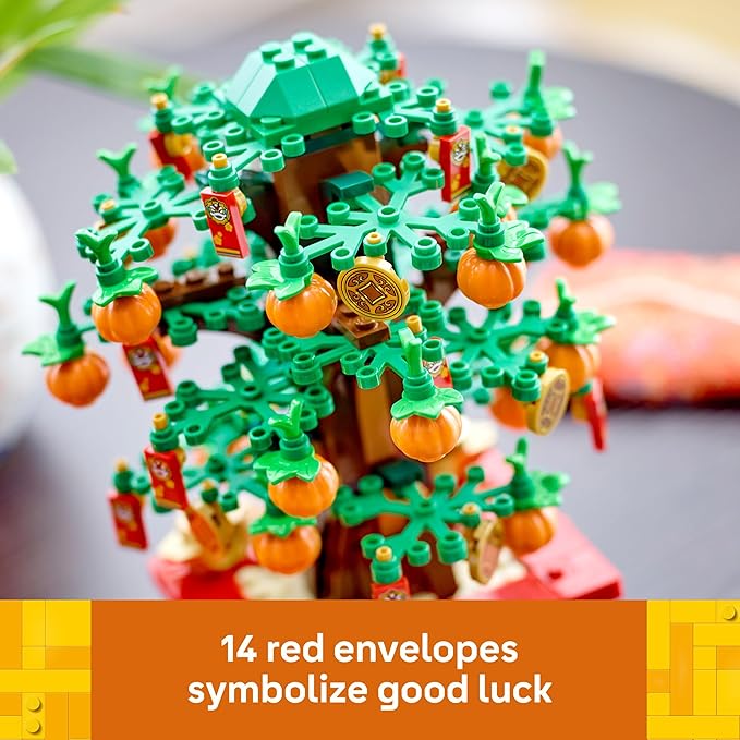 LEGO Money Tree - Lunar New Year Building Toy - Kids Chinese Culture Learning and Educational Toy for Boys and Girls Ages 9+ - Holiday Decorations for Table - 40648