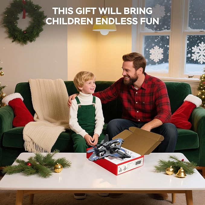 RC Plane - 2.4GHz Remote Control Airplane with LED Lights 360° Stunts &amp 6-Axis Gyro | Crash-Proof Foam Design | 40 Min Flight | Best Gift for Kids (Beginner Friendly)