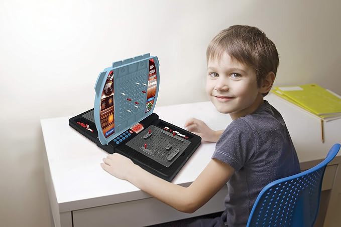Talking Sea Battle (French English Spanish Portuguese) Electronic Board Game 1 or 2 Players Interactive Light and Sound Effects Strategy batteriy Operated Grey/Black GT2800i1