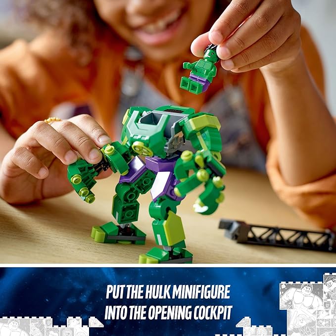 LEGO Marvel Hulk Mech Armor 76241 Avengers Action Figure Set Collectable Super Hero Buildable Toys for Boys and Girls Ages 6 Plus Gift Idea