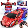 Spider Transform RC Cars Toys with Eye &amp Underbody Lights 2.4GHz Remote Control Car One-Button Deformation Fast 360°Rotation Robot Toys Birthday Gifts for 3 4 5 6 7 8 9 10 Year Old Boys Age 4-7