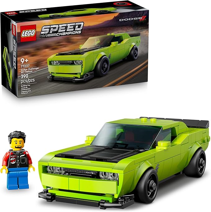 LEGO Speed Champions Dodge Challenger SRT Hellcat Sports Car Toy - Building Set for Learning Play and Display - Kids Toy for Boys and Girls Ages 9+ - Birthday Gift Idea for Race Car Fans - 77237