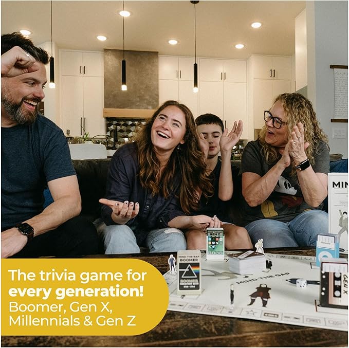 Spin Master Games Mind The Gap Deluxe Trivia Game A Board Game for All Generations Play on Thanksgiving Friendsgiving Birthdays &amp Family Nights 2-12 Players for Ages 10 &amp Up