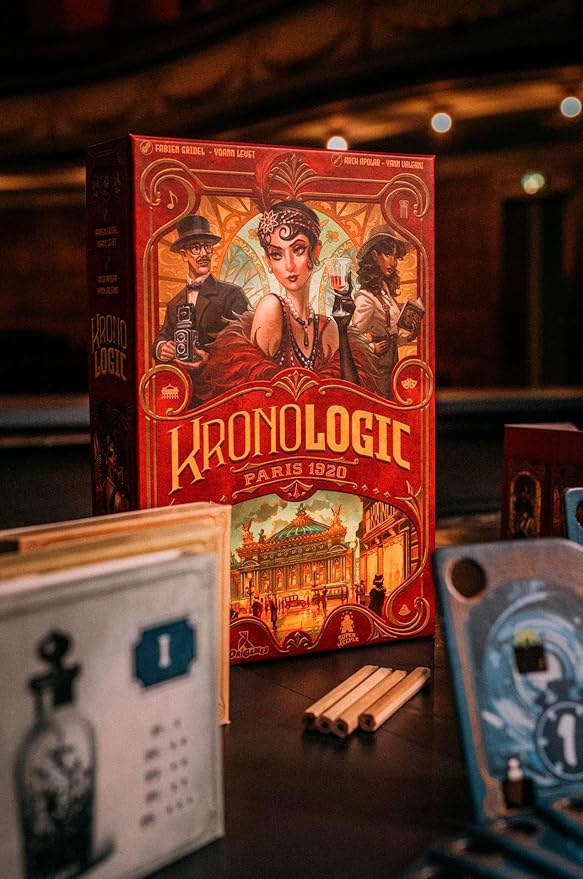 Kronologic: Paris 1920 | Murder Mystery Game for Teens and Adults | Solve The Chilling Hauntings at The Paris Opera | Competitive Cooperative or Solo Deductive Game | Ages 10+ | 1-4 Players | 30 Min
