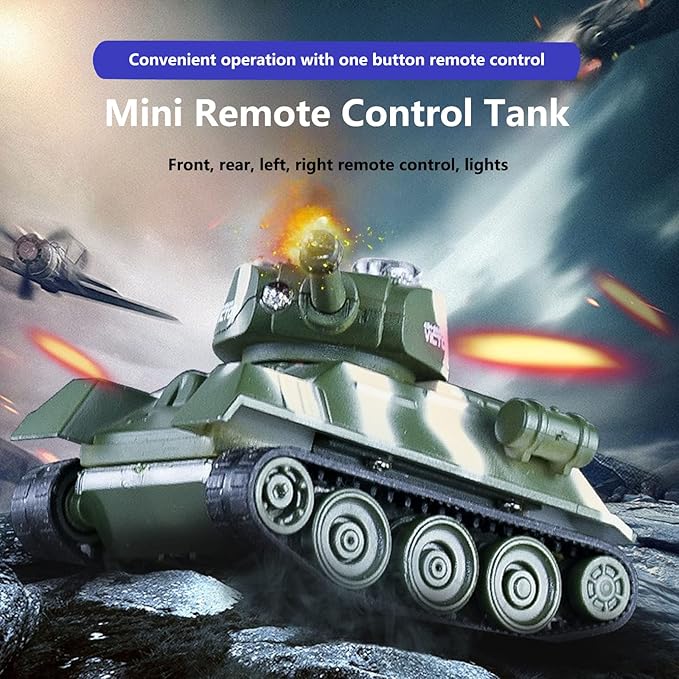 Mini WWII Gray German Tiger RC Tank Toy 1/72 Scale Model Electronic Radio Remote Control Vehicle Tank