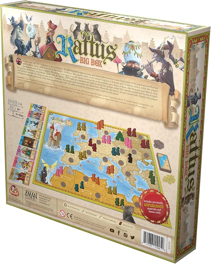 Rattus Board Game (Big Box Edition) - The Black Death Strategy Game with Expansions! Family Game for Kids &amp Adults Ages 10+ 2-6 Players 30-60 Minute Playtime Made by Z-Man Games