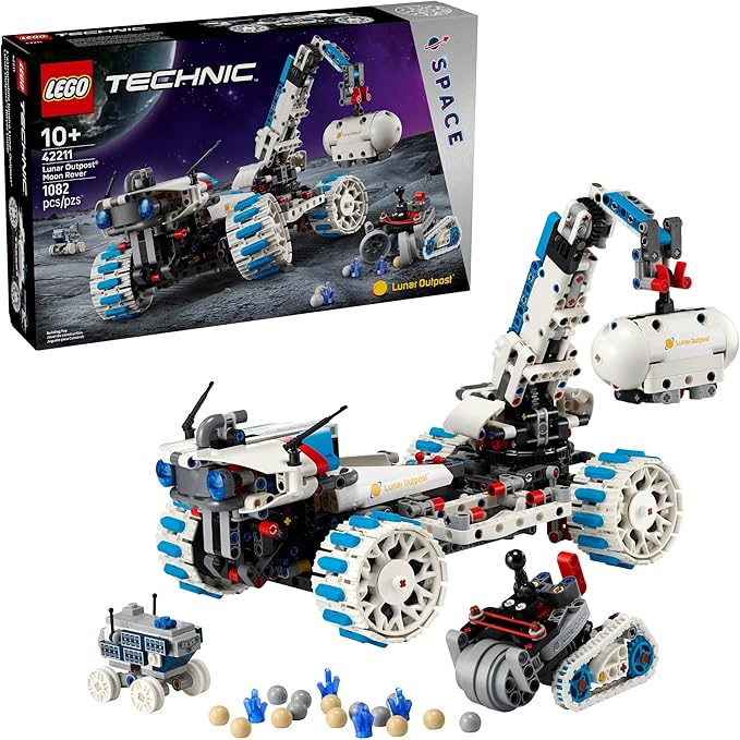 LEGO Technic Lunar Outpost Moon Rover Space Vehicle Building Toy - All-Terrain Explorer for Kids Boys &amp Girls Ages 10+ - Buildable Space Decor for Any Room - Gift Idea for Birthdays - 42211