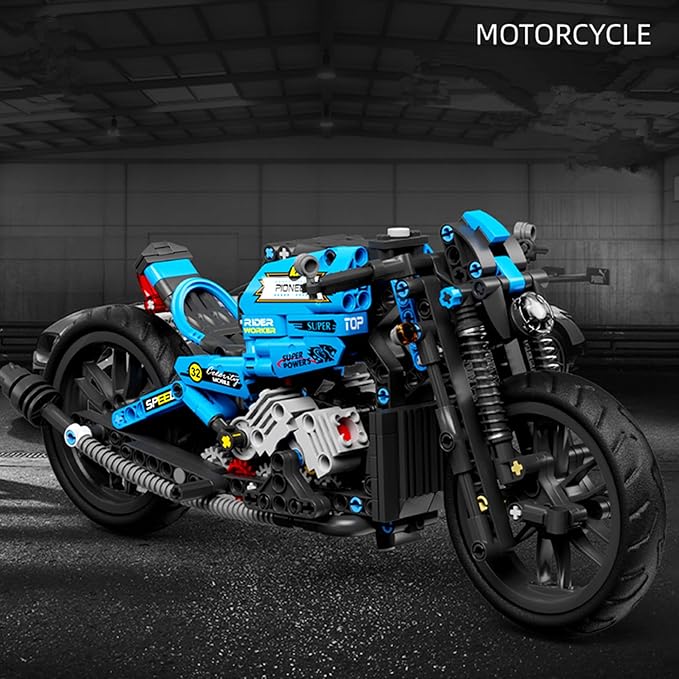 Techno-Mechanical Motorcycle Building Blocks Set STEM Education Learning Toys Creative DIY lego Racing Blocks Collectible Models Surprise Gift for Children 8-14 Years Old 469 Pcs