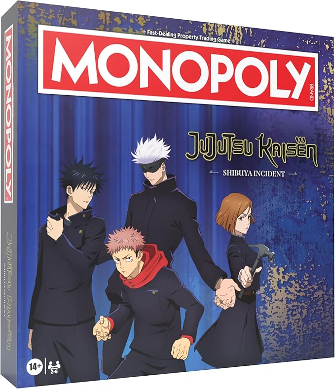 MONOPOLY: Jujutsu Kaisen Edition Board Game Buy Sell Trade Locations from the Shibuya Incident Arc Featuring 6 Custom Tokens: Yuji Itadori Panda Satoru Gojo &amp More Officially Licensed Collect