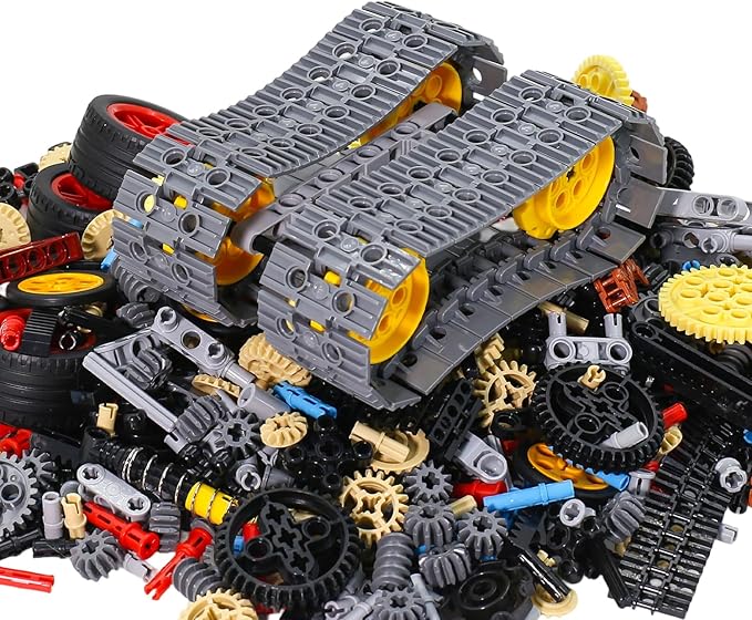 899Pcs Technic Gears and Axles Car Tracks-Tires with Gears-Pins-Shock absorbers - DifferentialsCompatible with Mainstream Building Block Brand Technic Sets