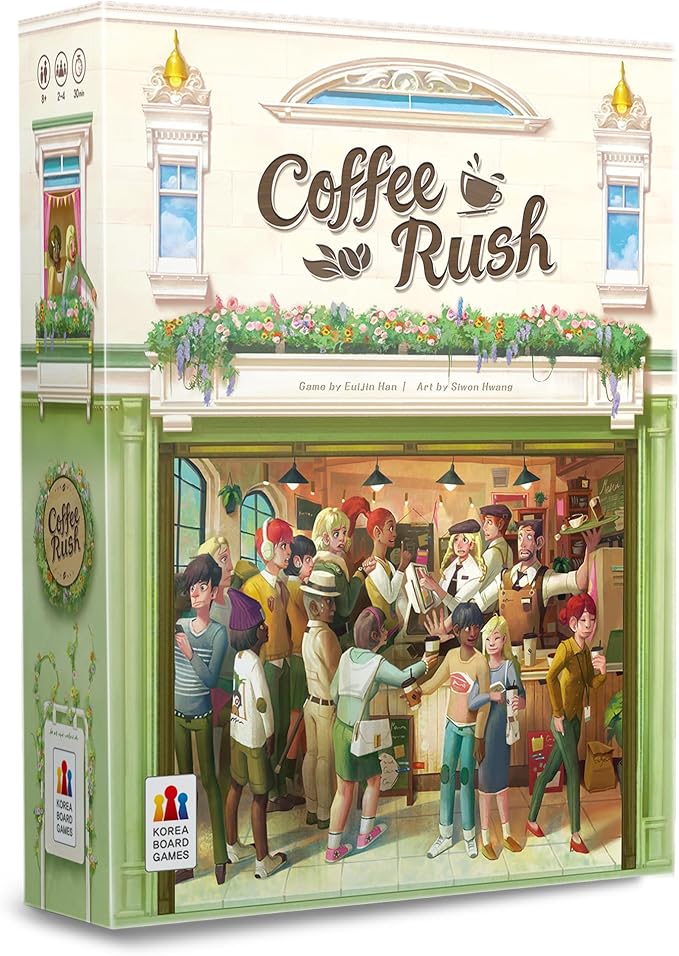 Coffee Rush Board Game - Brew Up Success in a Quick Addictive and Fun Coffee Adventure! Strategy Game for Kids &amp Adults Ages 8+ 2-4 Players 30 Minute Playtime