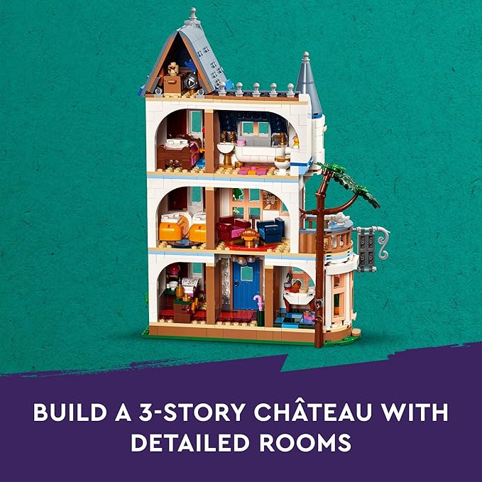 LEGO Friends Castle Bed and Breakfast Hotel Building Toy - Pretend Play Toy Figures &amp Playsets for Girls &amp Boys Ages 12+ Years - Gift for Kids W/Mini-Dolls - 42638