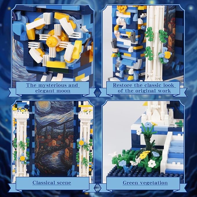 1745PCS Illusionary Starry Sky Gate Micro Mini Building BlocksIdeas Dearm Starry Night Space Gate Collection ConstructionCreative Choice for 14+ Boys Girls or Adults