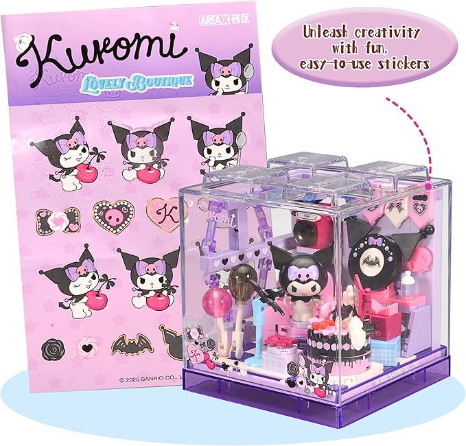 Cute Building Bricks Blocks Toys Miniature Sets with Transparent Display Fun Toy Collectible Gift for Fans Girls Birthday Party Supply Decorations Room Décor Plush Stickers Stuff Age 3 4 5 6