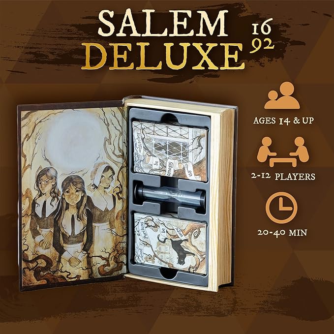 Facade Games Salem 1692 Deluxe Edition Board Game - Witch Hunt Game for Friends and Family - A Game of Cards Strategy Deceit and Luck for 4-12 Players
