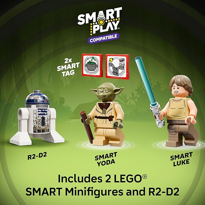 LEGO Star Wars SMART Play: Yoda’s Hut and Jedi Training - Building Toy for Role Play - Compatible Set with 2 SMART Tags and 2 Minifigures - Gift for Boys Girls and Kids Ages 8+ - 75422