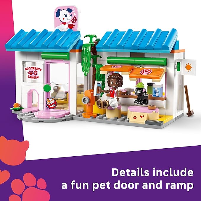 LEGO Friends Dog Treats Bakery Building Toy for Girls &amp Boys - Pretend Play Set for Kids Ages 6+ - W/Aliya &amp Sage Minidolls 2 Toy Dog Figures &amp Accessories - Gift Idea for Birthdays - 4