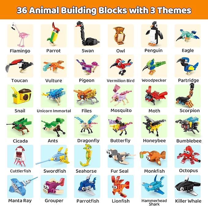 36 Packs Mini Building Blocks Set Party Favors Building Blocks for Kids 4-8 Goodie Bags Stuffers for Kid Prize Box Toys for Kids Classroom