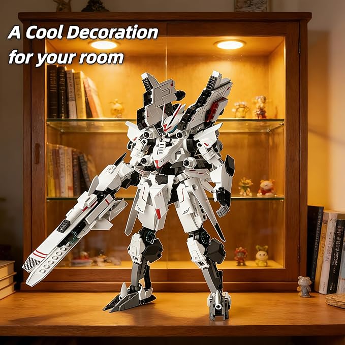 Mech Robot Building Blocks Set Movable Joints Construction Toy 654PCS Creative Collectible Action Figure Model Kit for Kids and Hobbyists Ages 6+