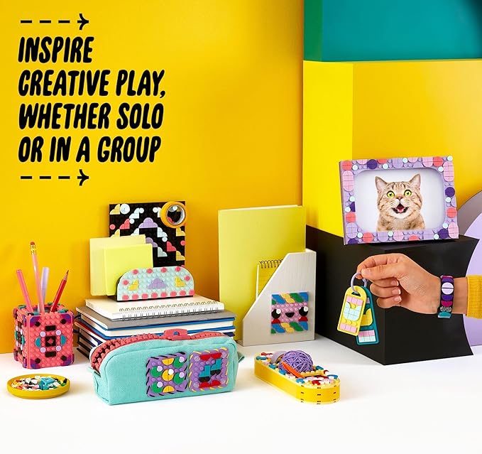 LEGO DOTS Designer Toolkit 10 in 1 Patterns Building Toy 41961 Arts and Craft Set for Creative Kids Design Patches Photo Frame Pencil Holder and More. 860+ Tiles. Gift Idea for Boys Girls Age 8+