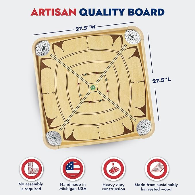 Carrom Board Game Set — Large Board Games for Adults &amp Children — Over 85 Board Games for Family Game Night — All in One Board Game Set