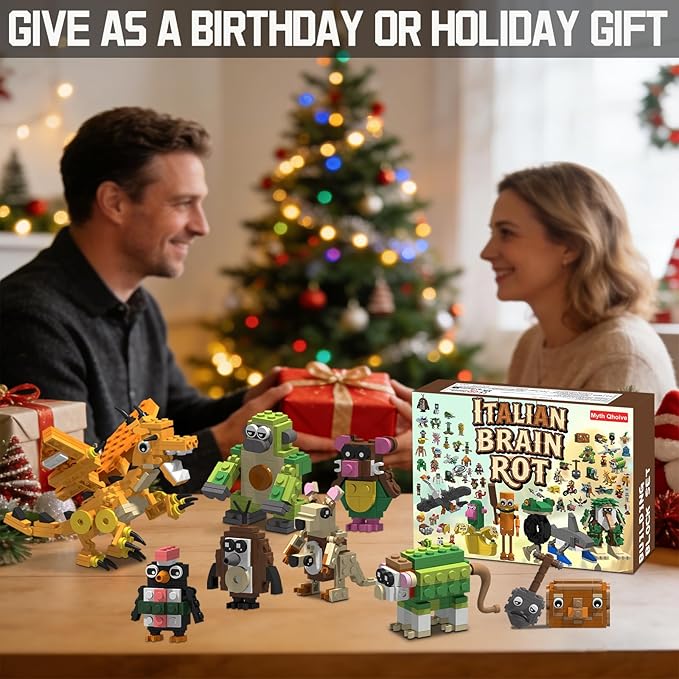 Italian Brain Rot Unique Cartoon Characters Building Blocks 9 in 1 Educational &amp Entertaining Gift Idea for Kids Teens &amp Adults