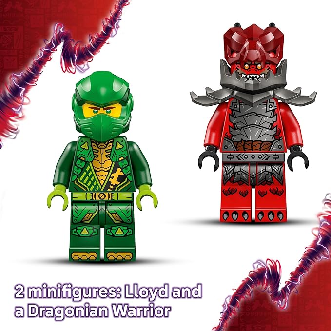 LEGO NINJAGO Lloyd's Pull-Back Race Car Toy - Building Toy for Pretend Play for Boys and Girls Ages 7+ - Toy Car for Kids with 2 Minifigures - Gift Idea for Birthdays - 71828