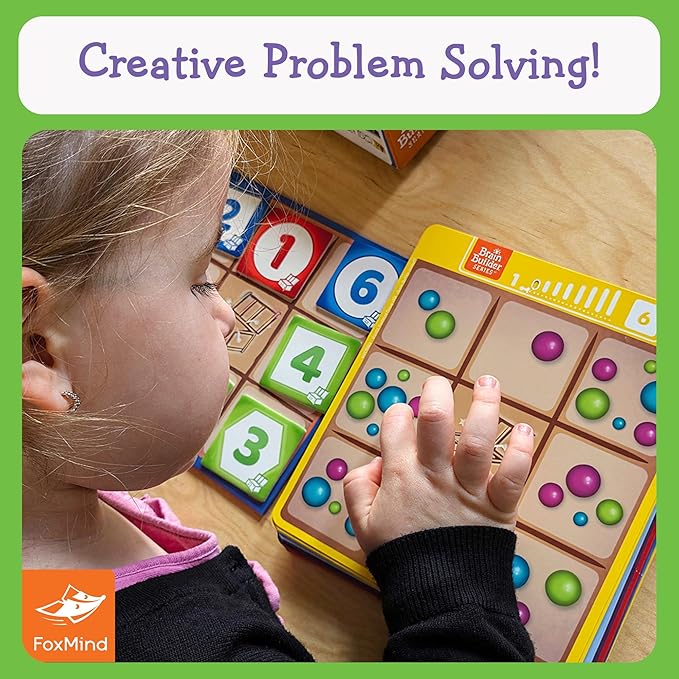 FoxMind Games Mystero – Multi-Level BrainTeaser Puzzles for Kids Ages 4+ STEM Game Develops Math Logic &amp Reasoning Skills 64 Progressive Challenges (Brain Builder Series)