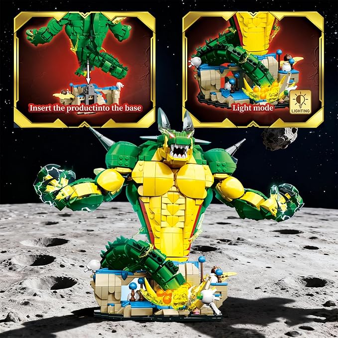 Animal Dragon Building Blocks Sets Anime Chinese Dragon Building Kits Model Home Office Decor Creative Birthday Gift for Adults Teens 1907PCS