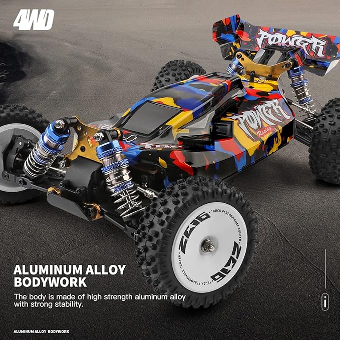 GoolRC WLtoys 124007 Brushless RC Cars 1:12 Scale Remote Control Car 4WD 75km/h High Speed Racing Car 2.4GHz All Terrain Off Road RC Truck RTR with Metal Chassis for Adults