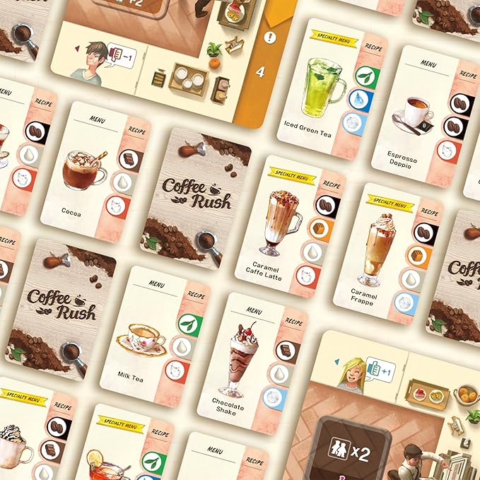 Coffee Rush Board Game - Brew Up Success in a Quick Addictive and Fun Coffee Adventure! Strategy Game for Kids &amp Adults Ages 8+ 2-4 Players 30 Minute Playtime