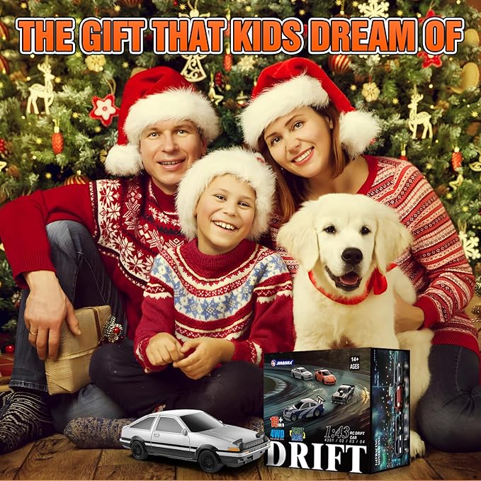 RC Drift car 1/43 Mini Rc Drift car with Gyroscope 2.4GHz Full Proportional Remote control Cars 4WD High Speed Racing with Lights Racing Tires Model Cars Gift for Adults Kids Boys Girls