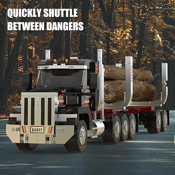 Xbert Logging Trucks Building Block Sets Wood Transport Timber Truck Farm Tractor Trailer Model Vehicles Toys Gift for Boys