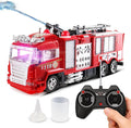 Liberty Imports RC Rescue Fire Engine Toy Truck Radio Control Electric R/C Fire Truck with Lights Sound Working Water Cannon Pump Shoots and Squirts Water Toys for Kids