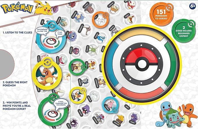 Pokemon Trainer Expert - Electronic Guessing Board Game Listen to The Game Master Clues to Identify 151 Different Pokemon Kids Ages 6+ 1-4 Players Brown Box Packaging