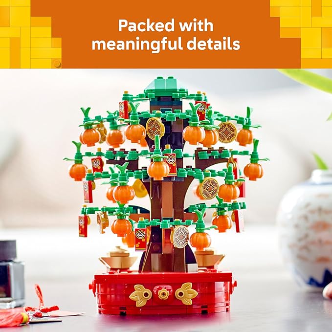 LEGO Money Tree - Lunar New Year Building Toy - Kids Chinese Culture Learning and Educational Toy for Boys and Girls Ages 9+ - Holiday Decorations for Table - 40648